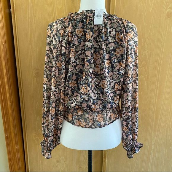 American Eagle • Chiffon Lace Up Blouse in Washed Black - Picture 14 of 15